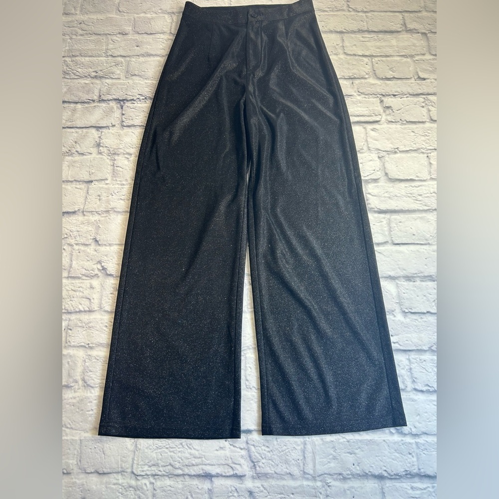 Black Wide Leg Sparkle/Shimmer Pants. Size Small.